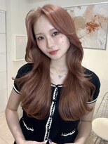 オニキス 原宿(ONYX) a235ブリーチなしチェリーレッド韓国ヘアーくびれ巻き