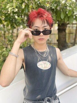ソレアメンズ(solea men's) レッドカラー×エンドカラー