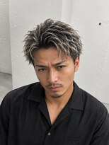 メンズ ラピス(Men's Lapis) 縦落ちツイスパ 白髪ボカシメッシュ イケオジ