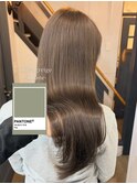 【春山心彩】ブリーチなしの透け感たっぷりオリーブグレージュ