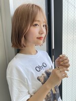 ロンドネートゥル 新潟(Lond naitre)&nbsp;ベージュの前髪パーマボブ（新潟/万代）