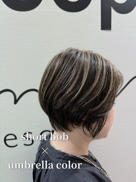 スウィープ 札幌大通(sweep) ショートボブ×アンブレラカラー