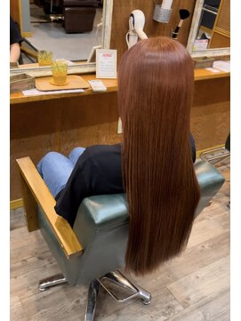 ヘアーサロン アトリエ(Hair salon ATORIE) スーパーロングヘアブリーチなしダブルカラーオレンジカラー