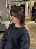ボブルフレイヤーカット切りっぱなしボブ韓国風