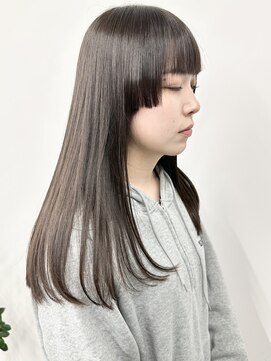 モリオ(morio) ＊姫カットぱっつん前髪顔周りレイヤー重め黒髪ロング30代40代1