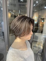 ブレンド 渋谷(BLend)&nbsp;マチルダボブ前髪ハイライトグレージュ