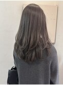 大人っぽいロングレイヤー ワンカールで決まる グレージュ 横浜