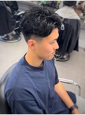 神保町ラフカールブルーブラックメンズスパイキーショートmen's