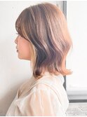 大人可愛いワンカールモテ髪サイドバング艶感美髪#407f0717