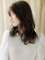 カバーヘア ブリス 川口(COVER HAIR bliss)&nbsp;チャコールグレーバタフライカットエアリーロングY川口30代40代