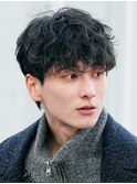 渋谷ルーズパーマメンズカットシャドウパーママッシュシースルー