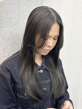シベルバレー 横浜(sibell) ロングレイヤーカット顔周りレイヤーウルフハッシュカット韓国
