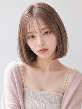 ミリール (Mireel) ヌーディーベージュ切りっぱなし/ショートボブ/顔まわりカット