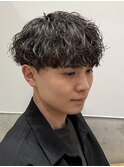 波巻きスパイラルフェザーパーマフェザーショートセンターパート