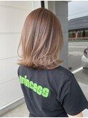 20代30代大人かわいいモカベージュナチュラルロブヘアー美肌