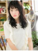 黒髪ダークアッシュくせ毛風春パーマロブc5戸田公園20代30代40代