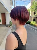 Say.reeレッドブラウンブリーチなしダブルカラーチェリーレッド