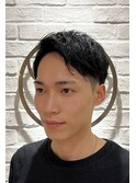 ツーブロックショートくせ毛風ビジカジ無造作アップバング