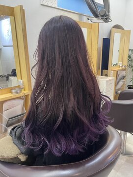 ラフ 原宿(L.a.a.g.f harajuku) パープル グラデーションカラー ロング＠原宿