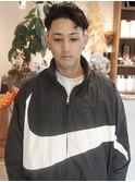 『かきあげショート』メンズパーマ/黒髪ショート