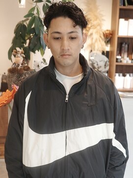 ウィム(wim) 『かきあげショート』メンズパーマ/黒髪ショート