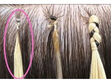 アーチフォーヘア 心斎橋店(a-rch for hair)の雰囲気((右)お手入れのしやすい人気のプルエクステ(左)他店エクステ)