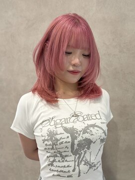 ヘアーディア(Hair...DiA) ハッシュカット×ペールピンク
