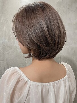 カバーヘア ブリス 上尾西口店(COVER HAIR bliss) 秋カラーブリーチなしココアベージュ/丸みショートボブp上尾