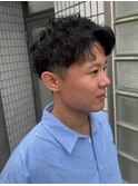 メンズヘア/波巻きスパイラルパーマ/ツーブロック/黒髪#祐天寺