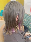 ブリーチオンカラー グレージュ×パープル