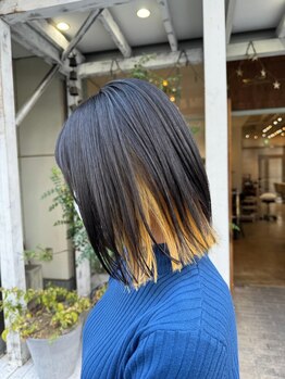 ヘアメイク グランドブロッサム 川越神明町店(HAIR&MAKE Grand Blossom)の写真/≪ボブ≫×≪インナーカラー≫で髪にデザイン性を与え、自宅でも簡単に動きの出しやすいデザインに☆