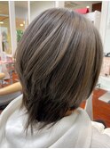 大人可愛い大人美人くすみカラーアッシュグレーベージュ