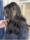 小顔へア アッシュカラーグレージュハイライトカラー◎