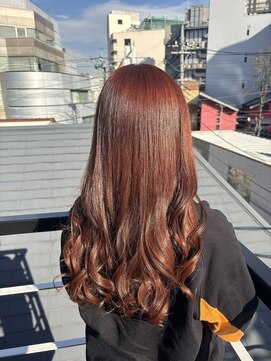 ベルポ(Bellpo) ブリーチなし!高発色オレンジカラー☆20代/30代/コテ巻き/個室