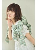 レイヤーボブ×ベージュカラー
