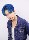 フェザーショートフェザーパーマツーブロックセンターパート