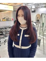 ヘアー アイス カンナ(HAIR ICI Canna)&nbsp;★赤すぎないワインレッド上品艶感ロング / 熊澤