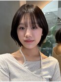 ボブ ナチュラル ぱつっとボブ くひれボブ