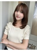 韓国ミルクベージュハッシュレイヤーミディアム