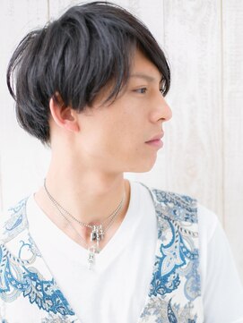 モッズヘア メン 新所沢店(mod's hair men) アッシュブラック七三分け重め社会人フェザーマッシュe新所沢