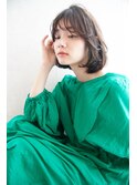 siena   大人可愛いシースルーボブ×ヌードベージュ
