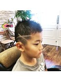 ラインソフトモヒカンキッズカット子供刈り上げ短い顔剃りセット