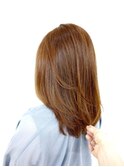 前上がりレイヤー/オレンジベージュ/髪質改善/30代40代50代