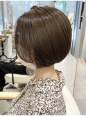 縮毛矯正★小顔前下がりコンパクトボブ★グレージュ★髪質改善