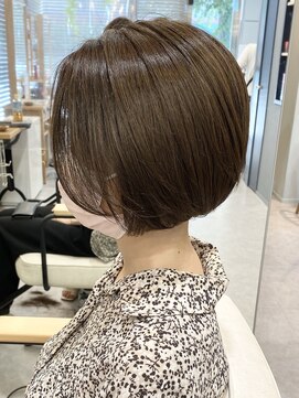 グラッシー センター北店(GLASSI) 縮毛矯正★小顔前下がりコンパクトボブ★グレージュ★髪質改善