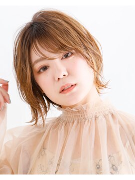 タヤ 自由が丘店(TAYA) 10代学割U24シースルーバングイヤリングカラー外ハネミディアム