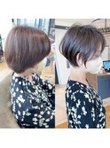 くびれショート/マロンブラウン/大人ショートボブ／山口☆