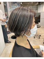 フィルムス 横浜(FILMS) デジタルパーマレイヤーカット顔周り前髪ショートボブ/横浜