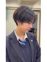 ホヌン 茅ヶ崎(Honnun)&nbsp;黒髪ショートヘア丸みシースルーマッシュショート20代30代40代