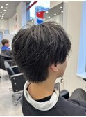 ダークグレイブリーチマッシュメンズヘア韓国